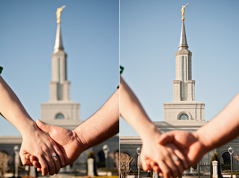 Sacramento LDS Temple Engagement by Adrienne & Dani Photography
