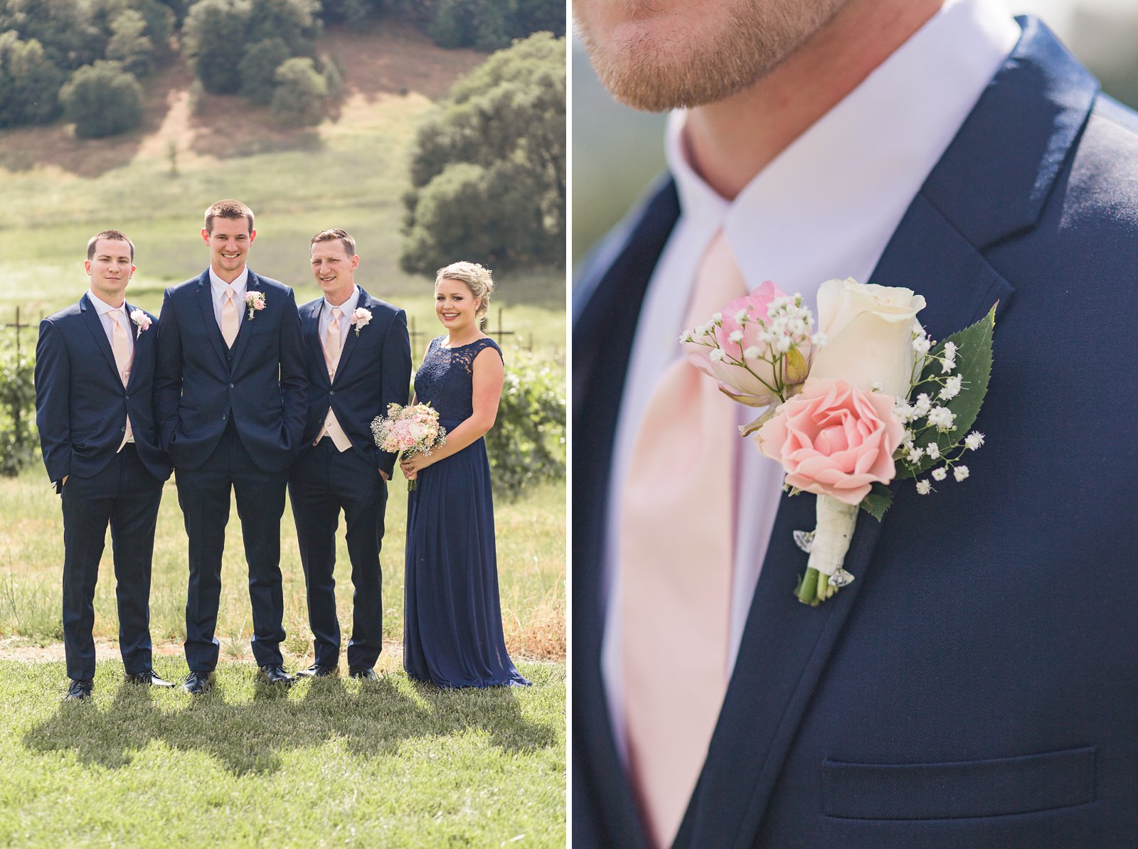 Blush and Navy Hart 2 Hart Vineyards Wedding By Adrienne & Dani Photography