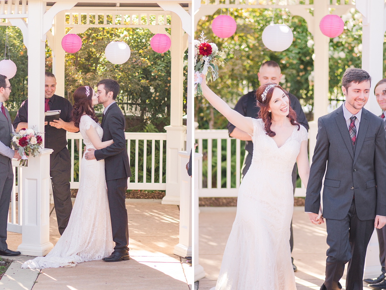 Bride and Groom wedding ceremony at the Rocklin Event Center by Adrienne and Dani Photography