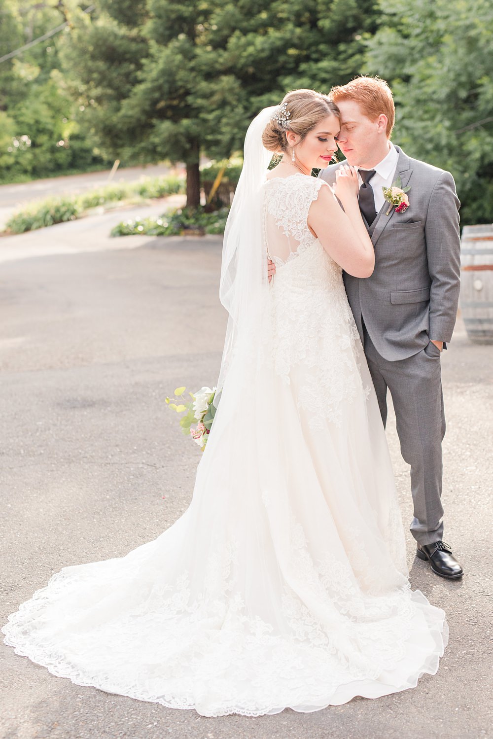 Intimate Bride and Groom Portrait at the Sequoia Mansion Wedding by Adrienne and Dani Photography