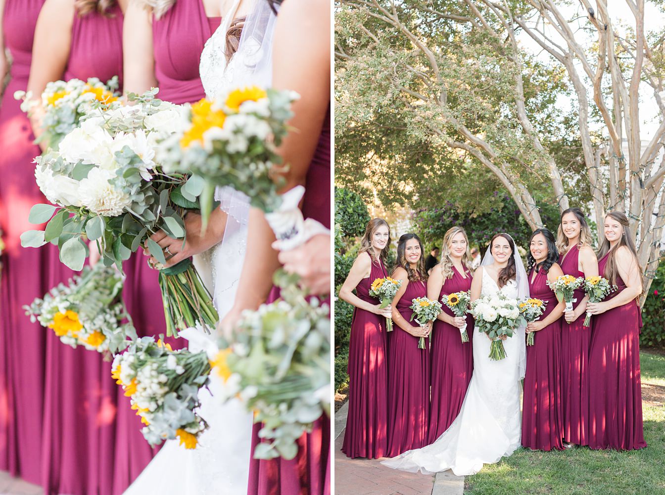 Bridal Party Portraits at the Vizcaya Sacramento by Adrienne and Dani Photography