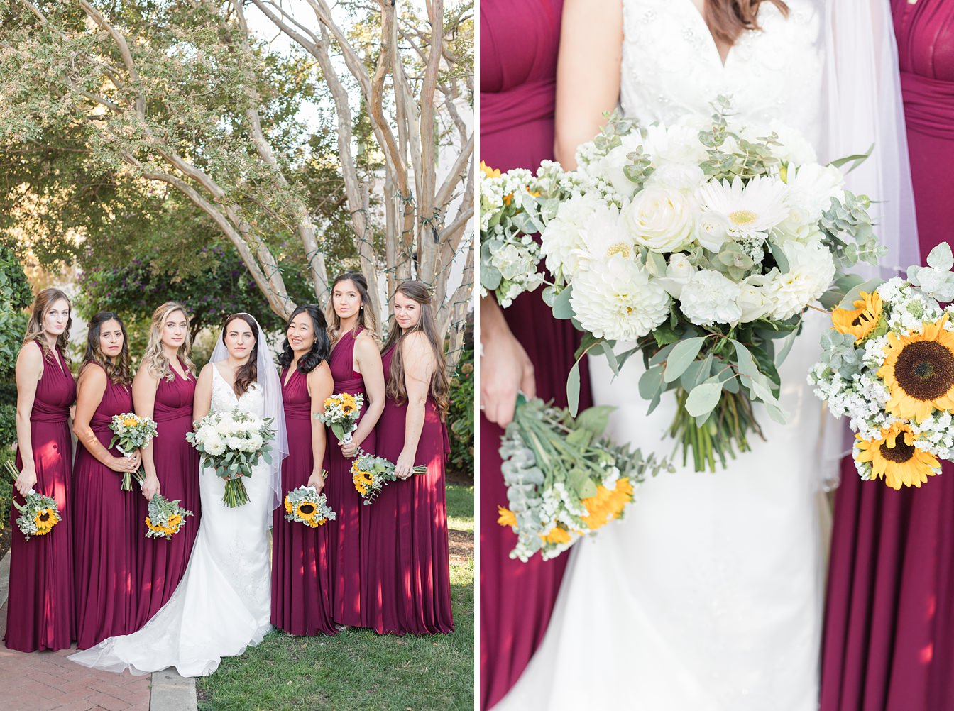Bridal Party Portraits at the Vizcaya Sacramento by Adrienne and Dani Photography