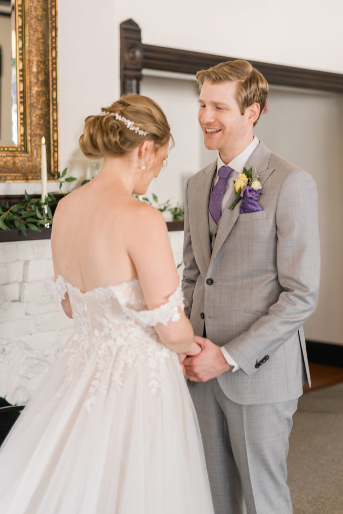 sequoia mansion Placerville wedding bride and groom first look