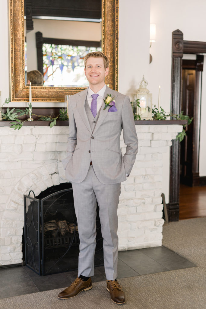 sequoia mansion Placerville wedding bride and groom first look portraits