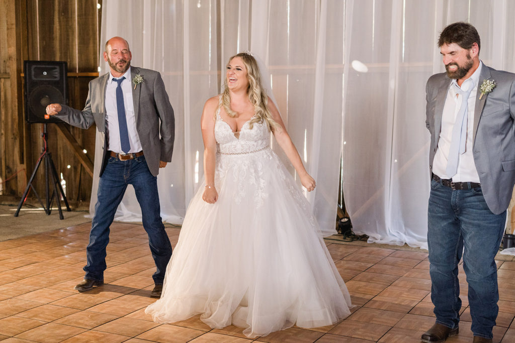 Rustic Barn Wedding in Davis reception by Adrienne and Dani Photography