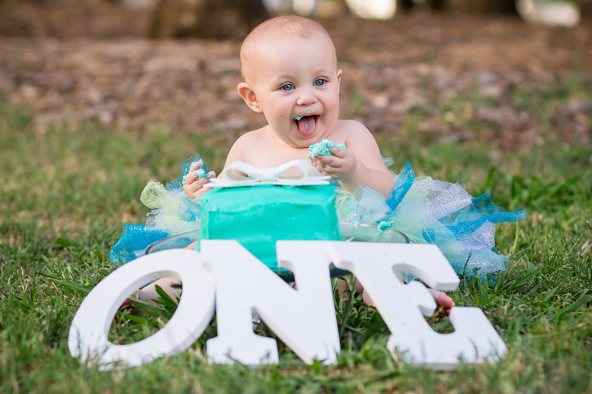 One Year Old Cake Smash by Adrienne and Dani Photography