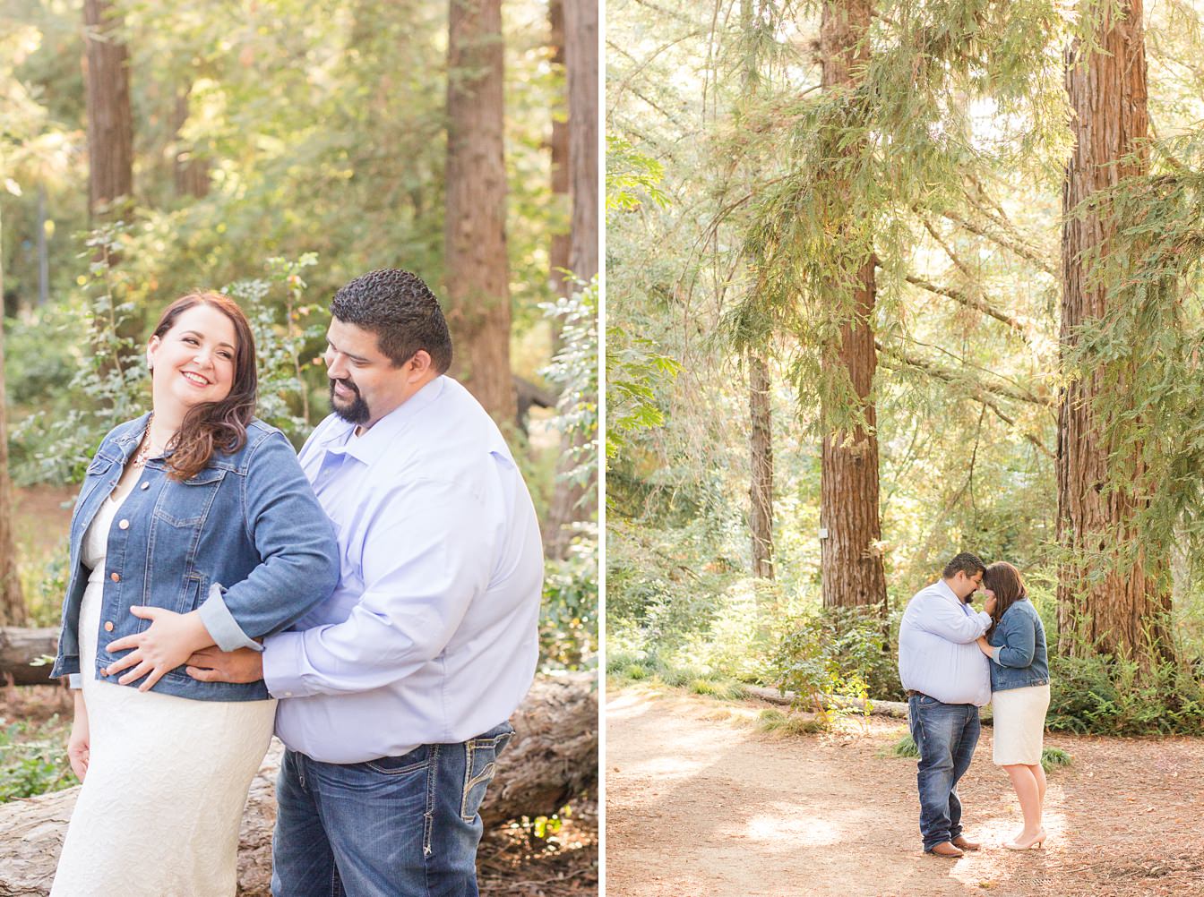 Soon to be Bride and Groom in the woods by Adrienne and Dani Photography