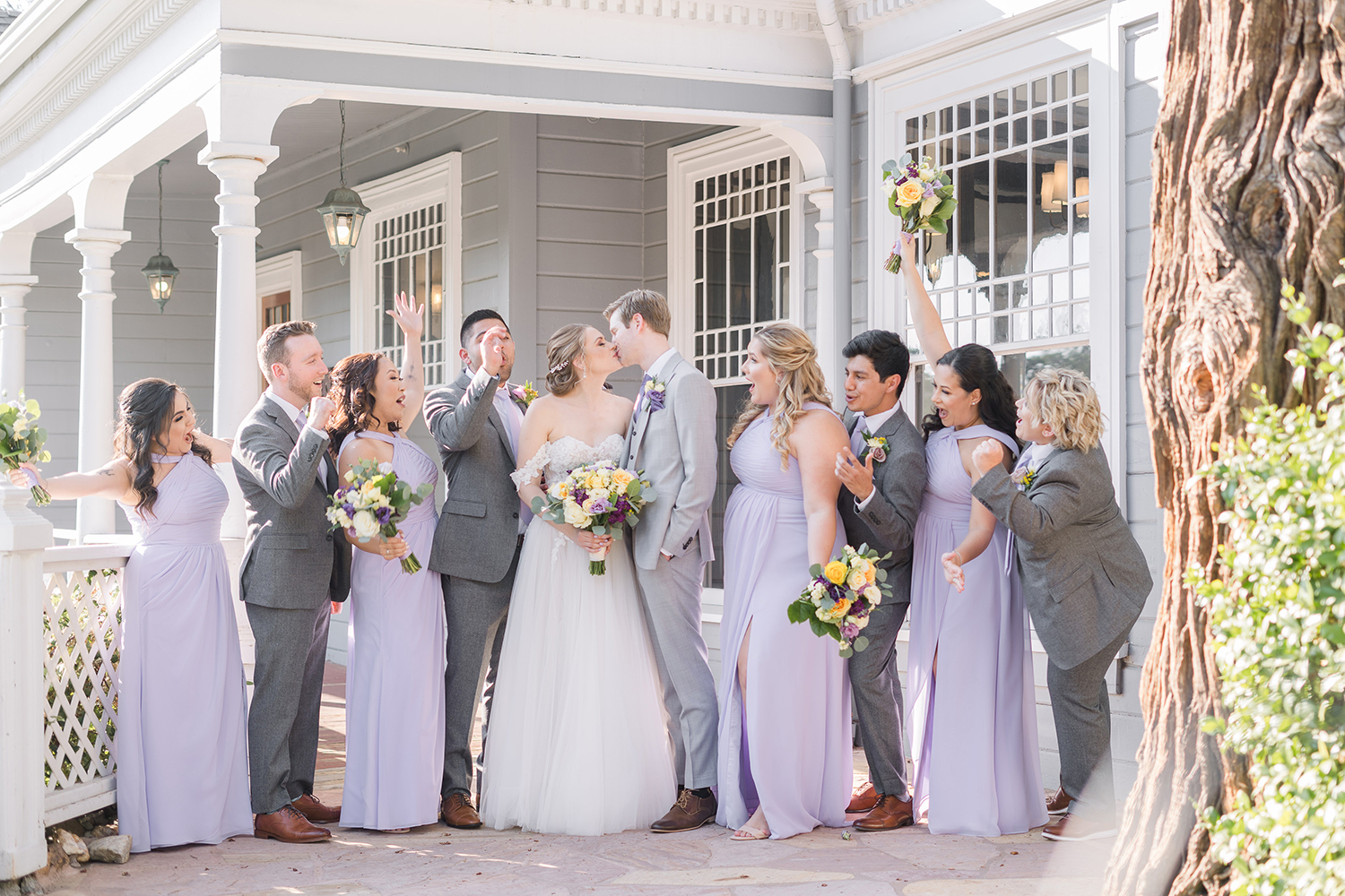 sequoia mansion Placerville wedding bridal party wedding party portraits by Napa Wedding Photographer Adrienne & Dani