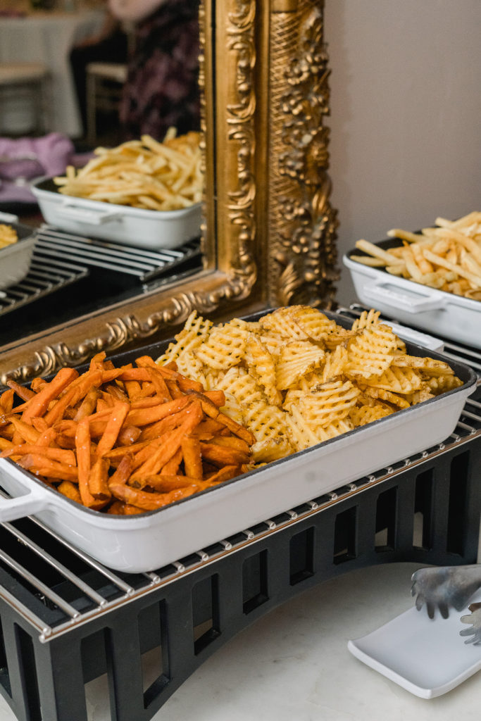 sequoia mansion Placerville wedding reception french fry bar