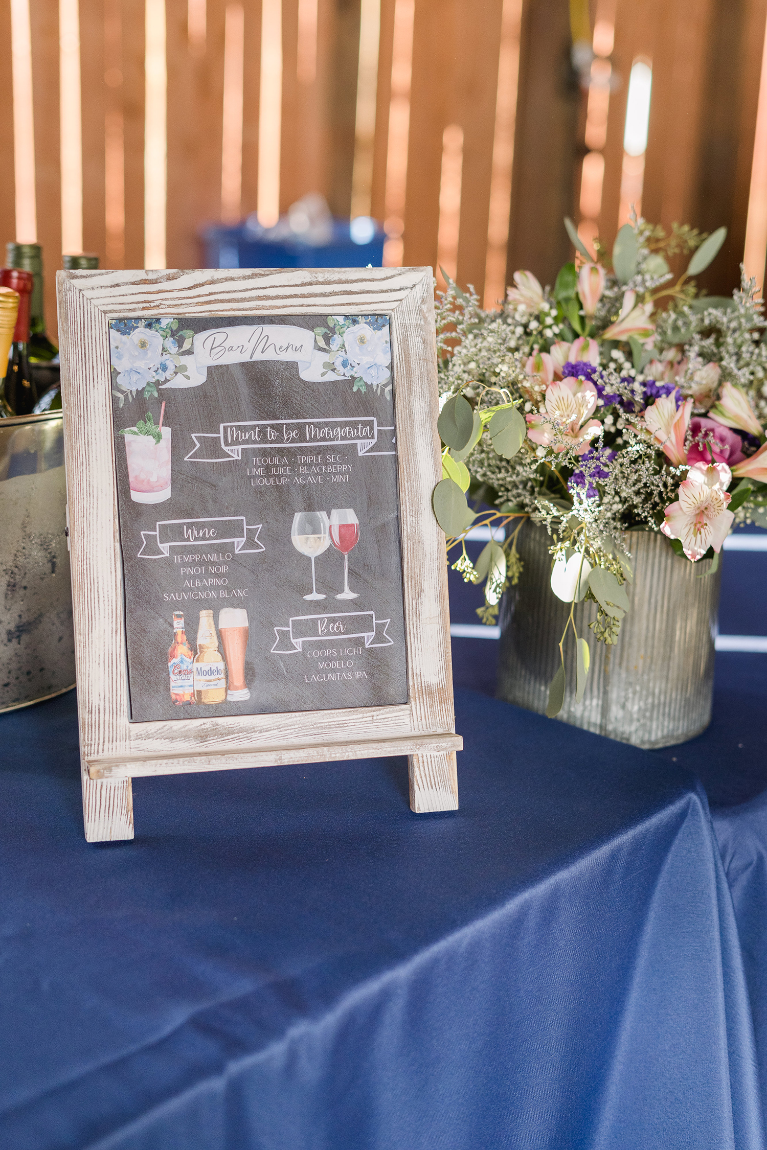 Rustic Barn Wedding in Davis reception decor by Adrienne and Dani Photography