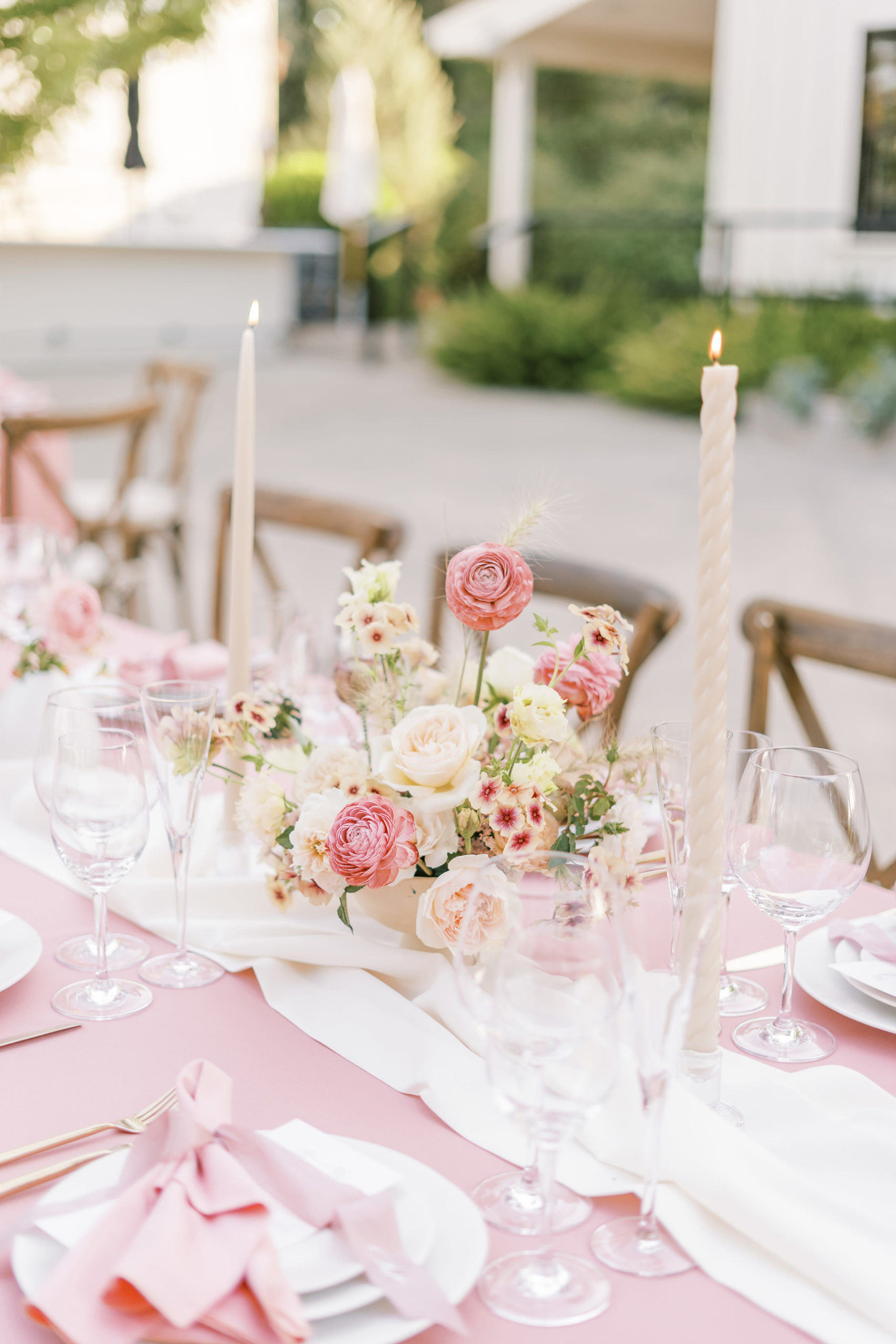 vromantic blush themed park winters wedding editorial by adrienne and dani photography