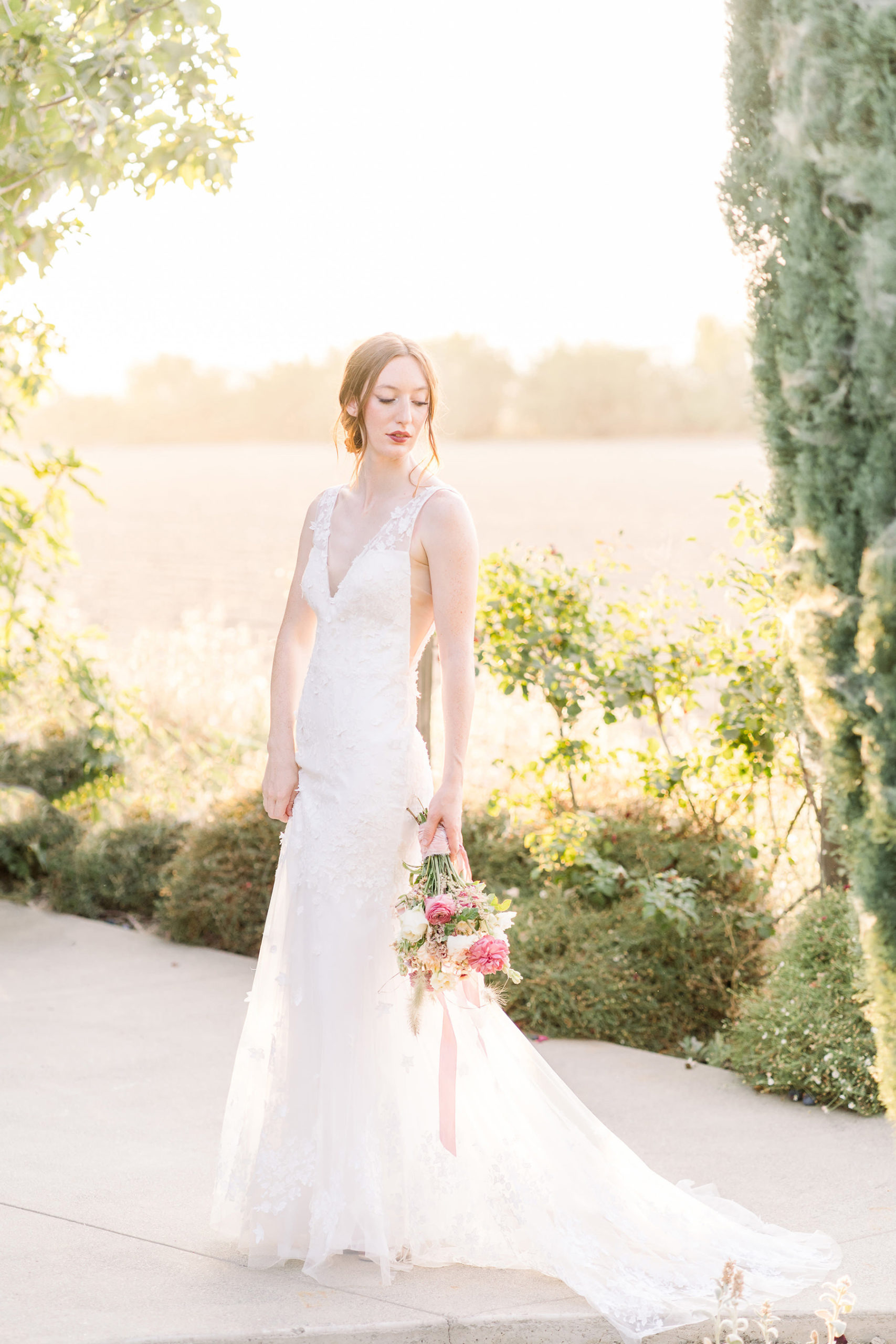 romantic blush themed park winters wedding editorial by adrienne and dani photography