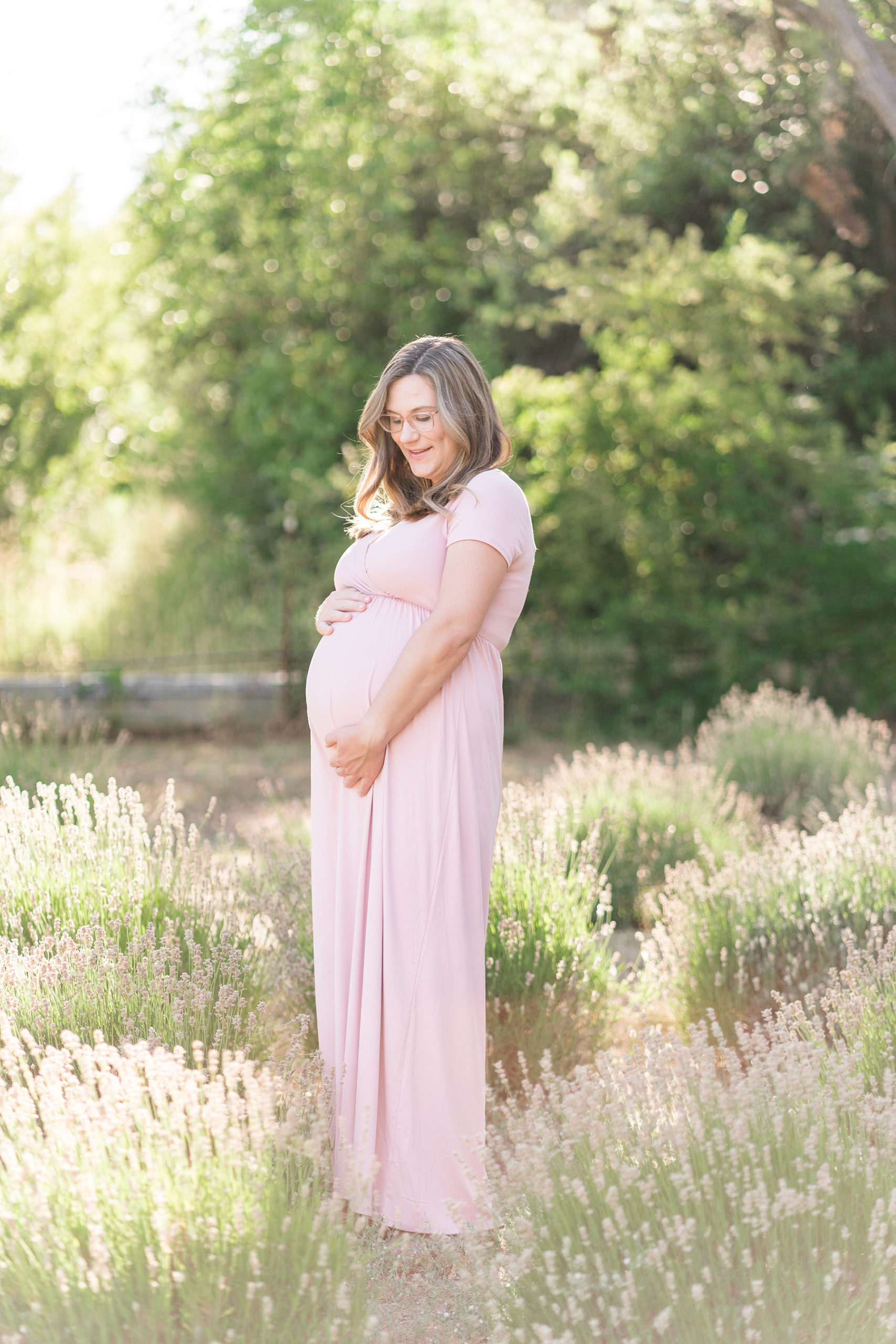 Bywater Hollow Lavender Maternity Portrait Session by Adrienne and Dani Photography