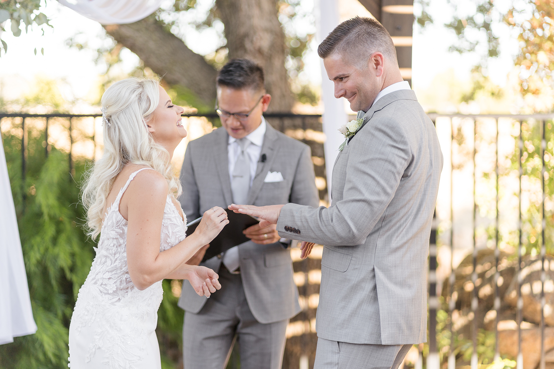 elk grove evergreen springs wedding ceremony by Adrienne and Dani Photography