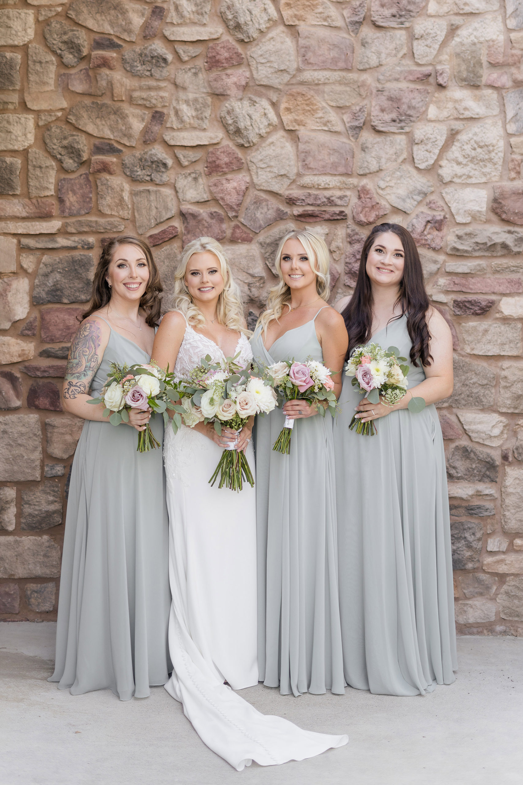 elk grove evergreen springs wedding bridal party by Adrienne and Dani Photography