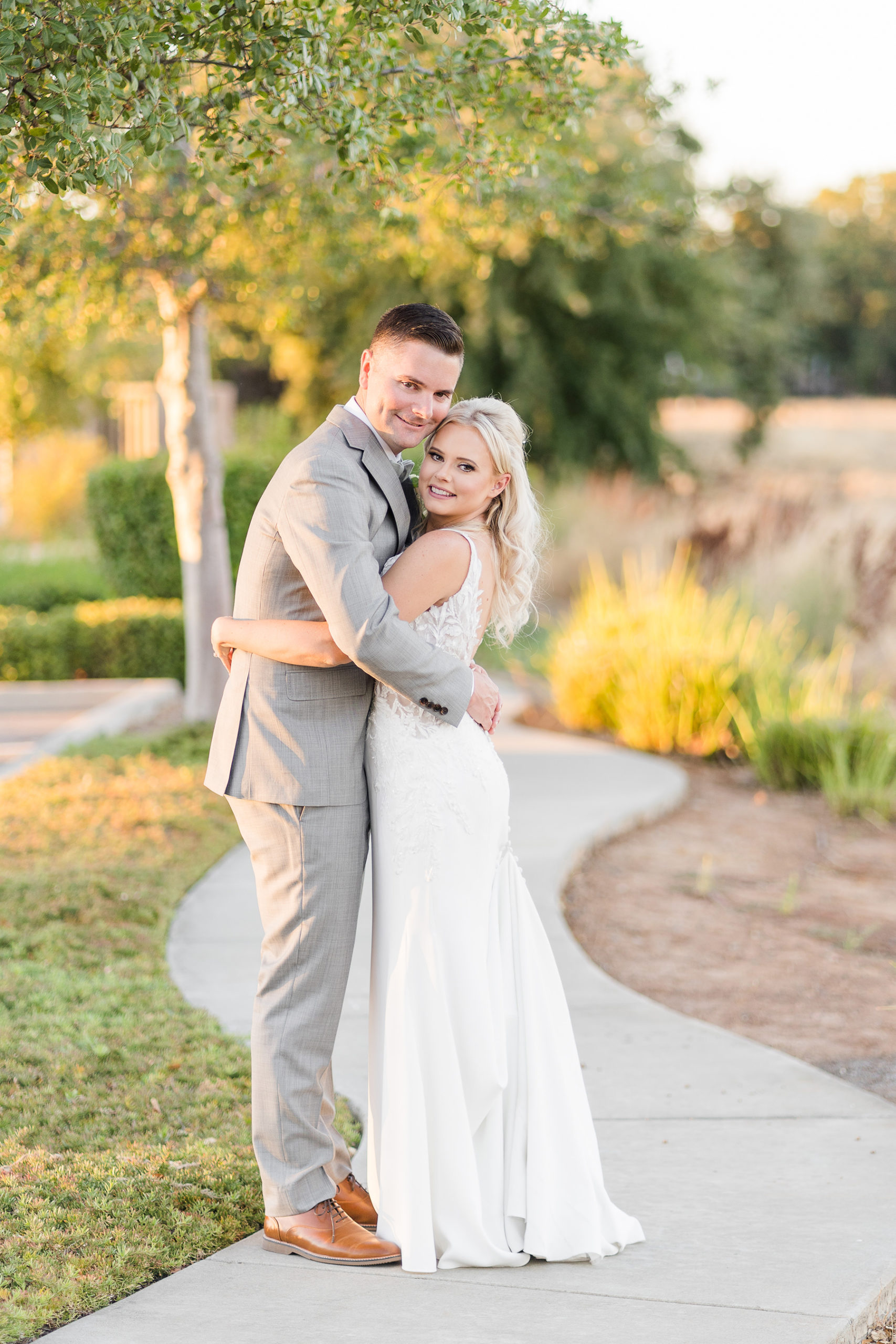 Elk Grove Evergreen Springs Wedding Sunset Bride and Groom Photos by Adrienne and Dani Photography