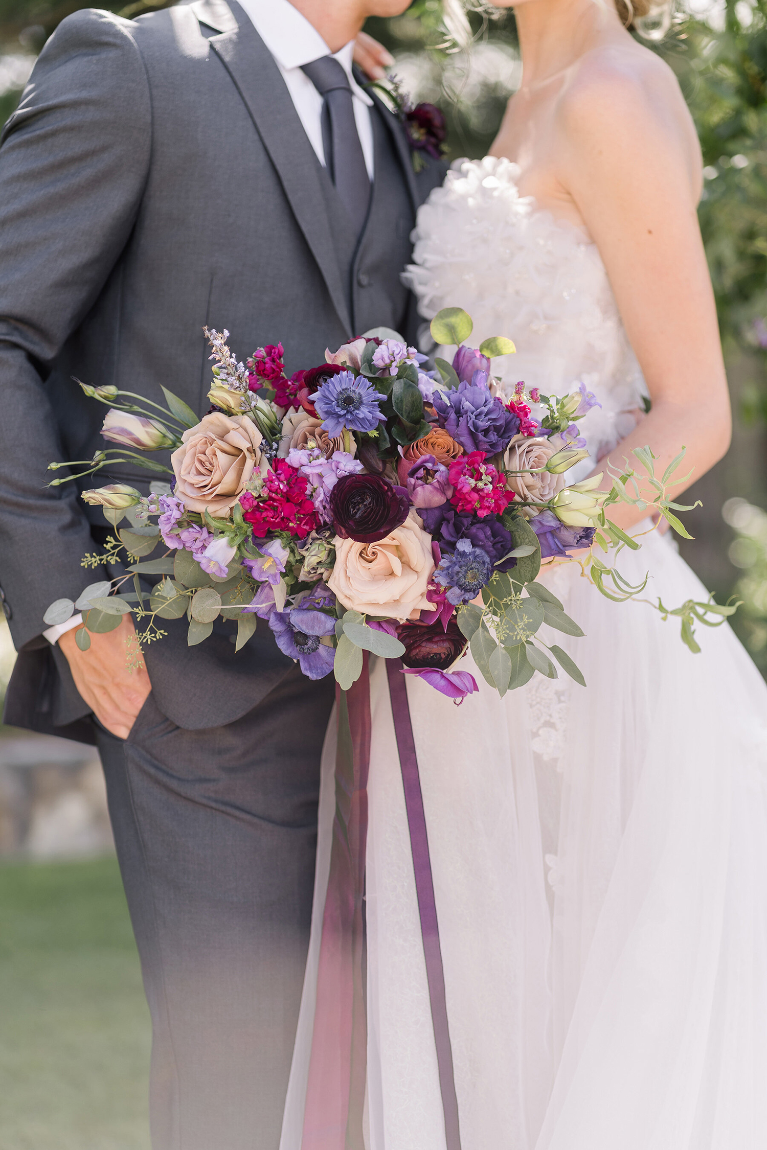 colorful and moody wedding floral design photo by adrienne and dani photography