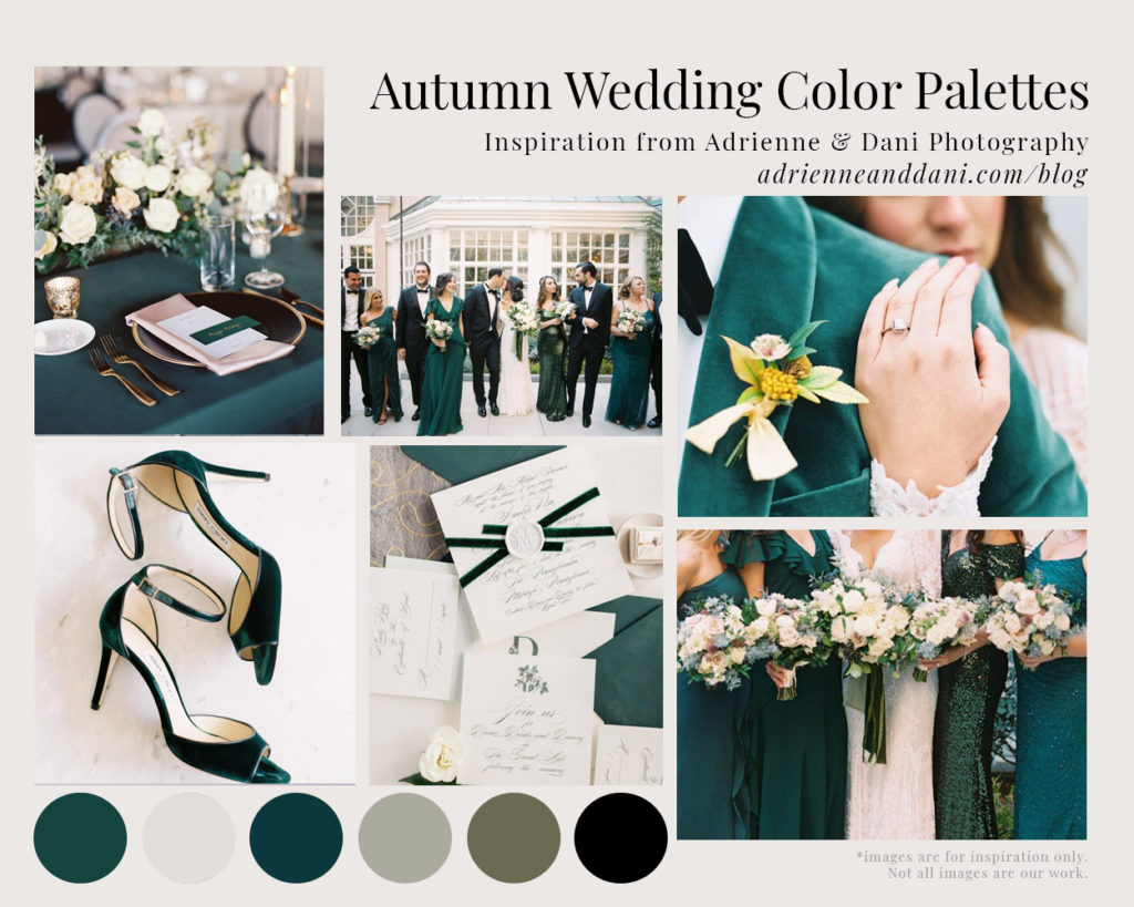 Fall Wedding Color Palettes by Adrienne and Dani Photography