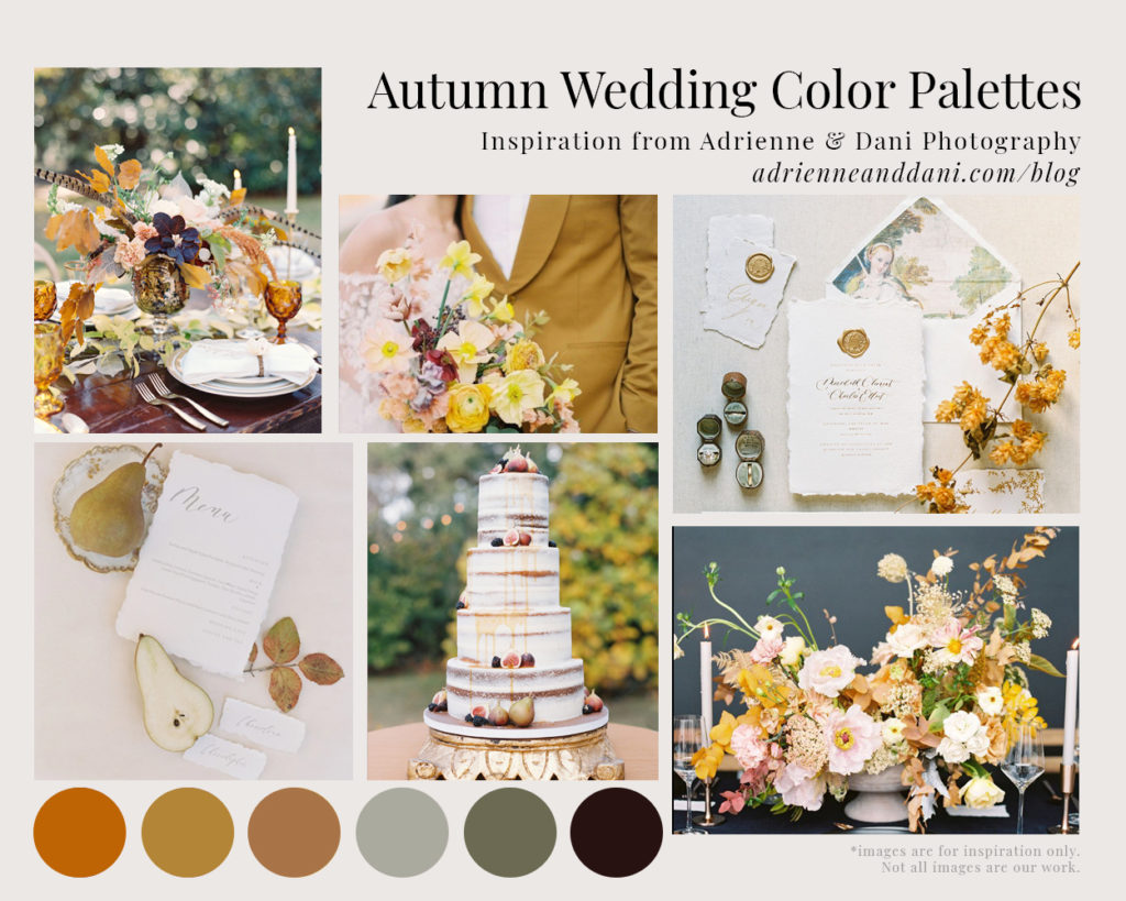 Fall Wedding Color Palettes by Adrienne and Dani Photography