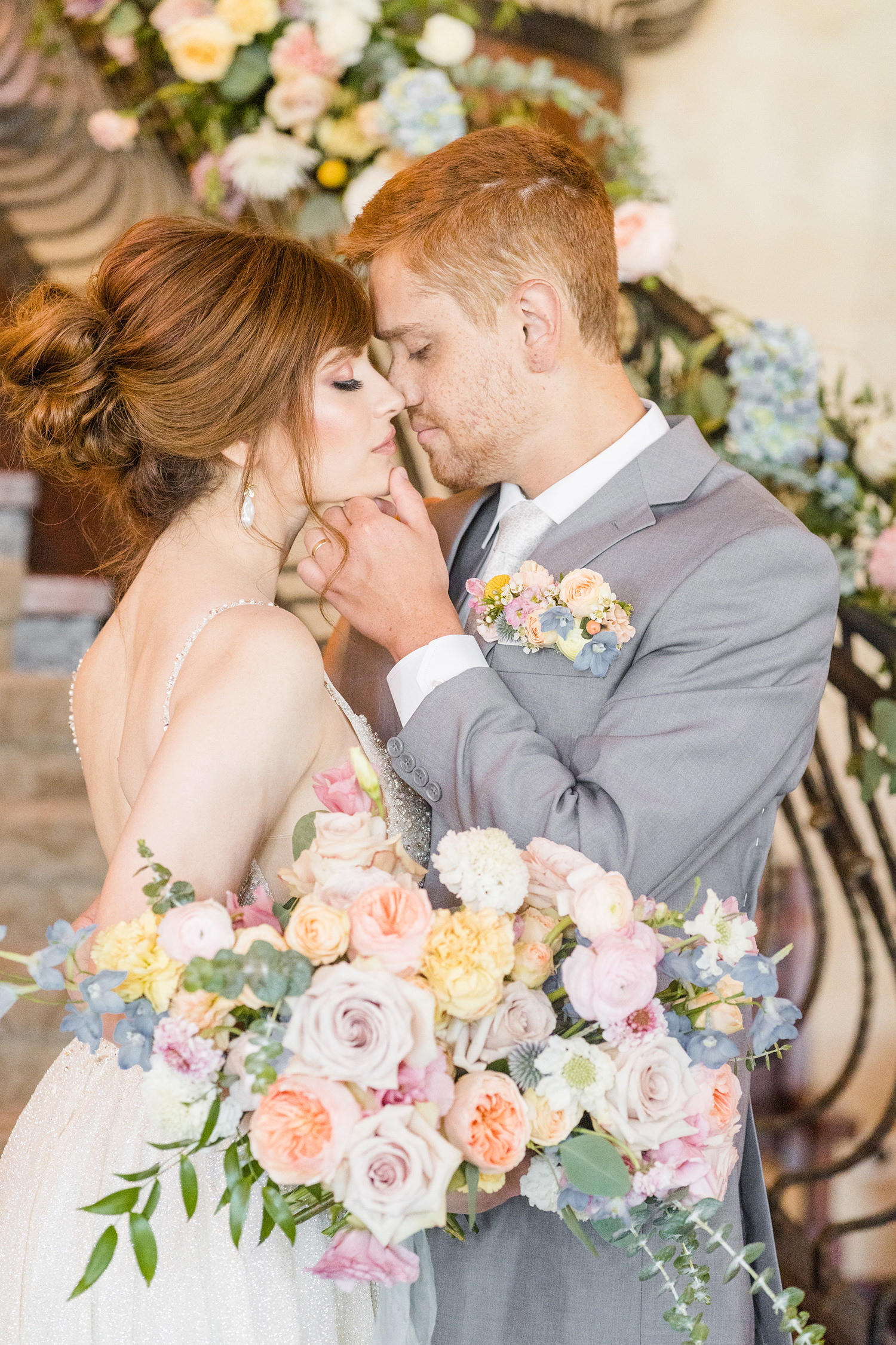 modern castle spring wedding by adrienne and dani photography