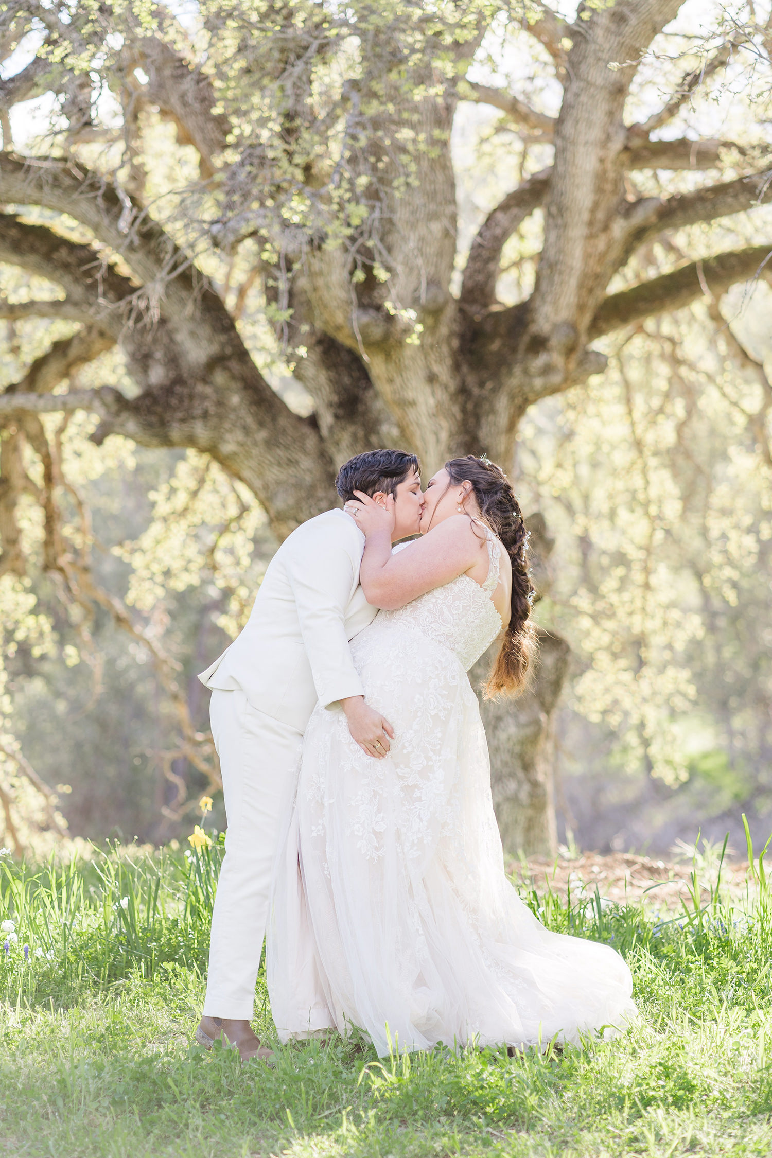 a wedding ceremony at an lgbtq private estate capay wedding by Adrienne and Dani Photography