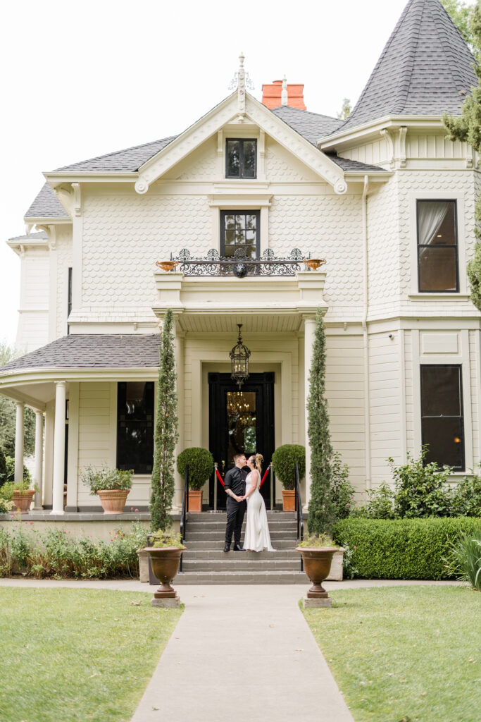 champagne black tie minimalist park winters wedding by Adrienne and Dani Photography