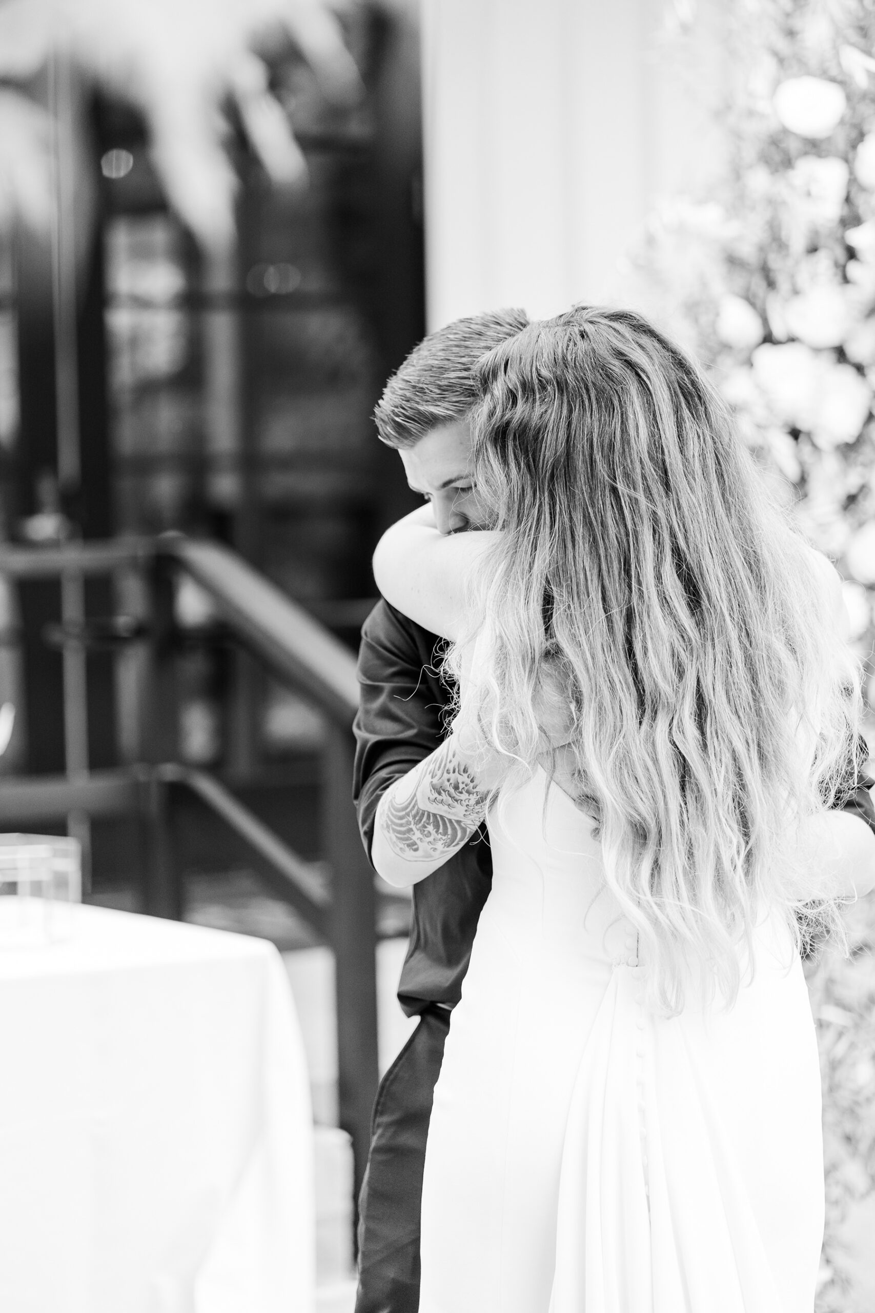 champagne black tie minimalist winters, ca wedding by Adrienne and Dani Photography
