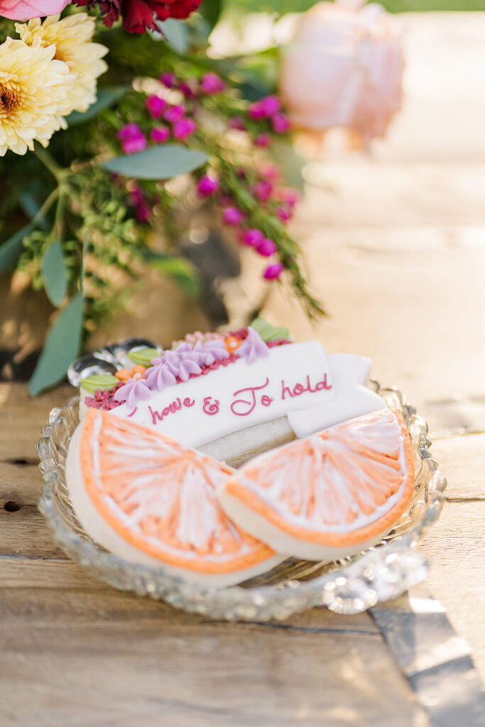 wedding reception cookies at hanford ranch winery in galt, CA