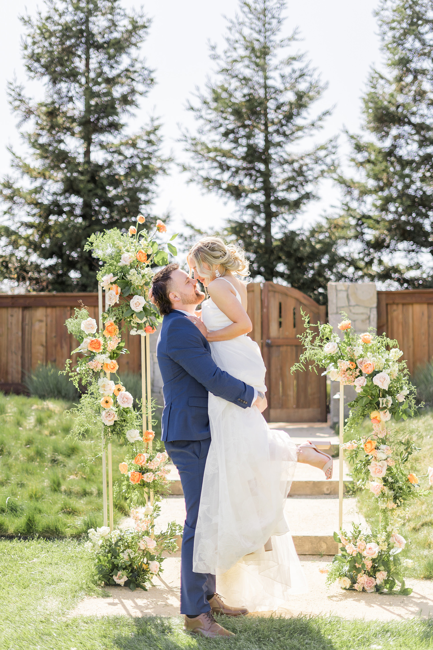 Bride and Groom Wedding Day Portraits at their Cornerstone Gardens Sonoma Wedding by Adrienne & Dani Photography