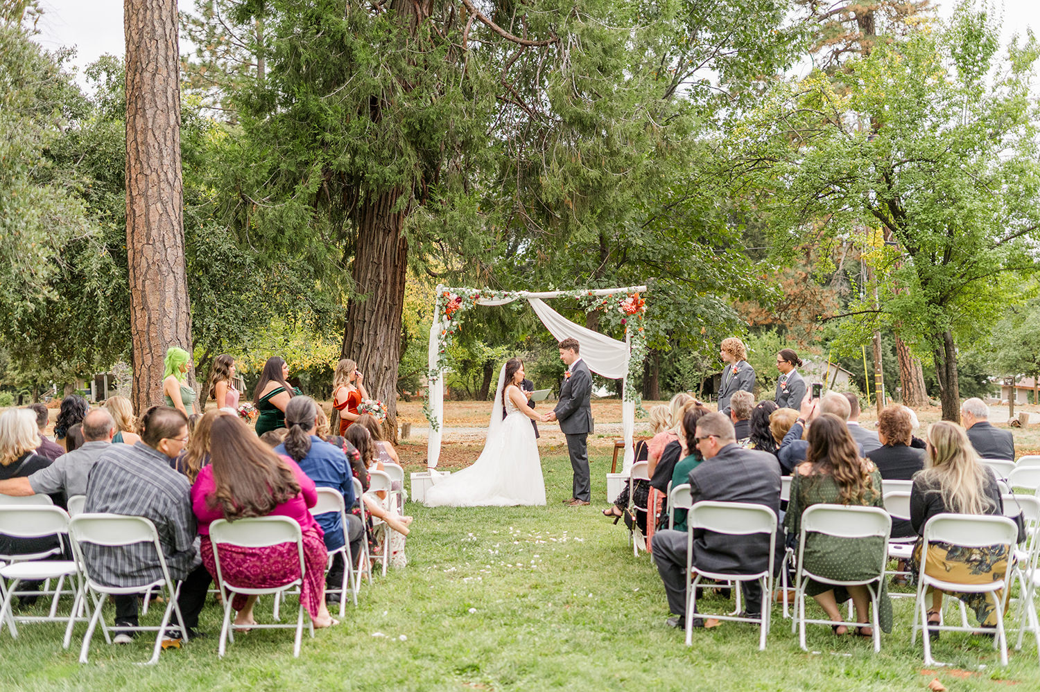 wedding ceremony photos at a northstar house wedding in nevada city california