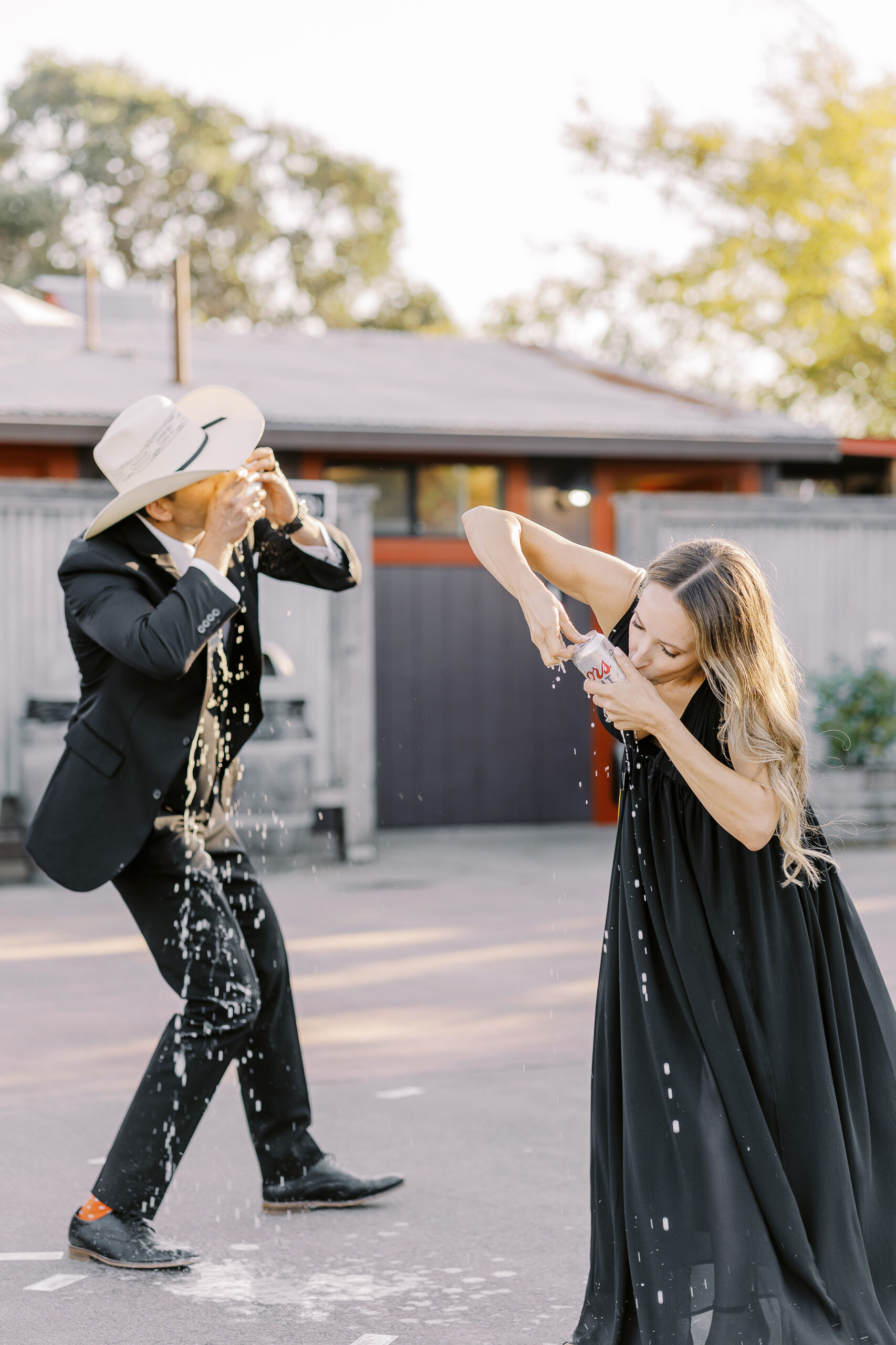 a rowdy wedding party makes their entrances to a reception at a sonoma winery wedding.