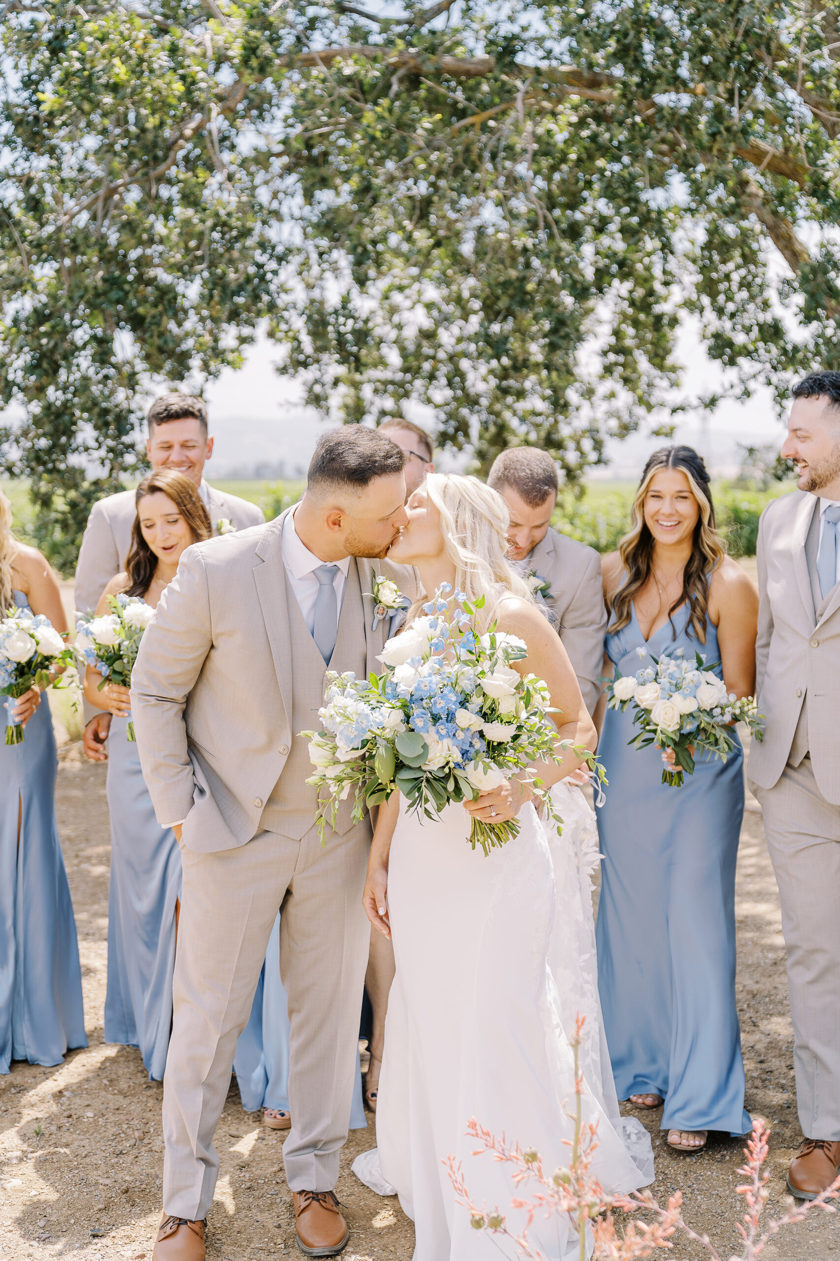 grindstone winery wedding party portrait photos by Sacramento wedding photographers Adrienne and Dani Photography 
