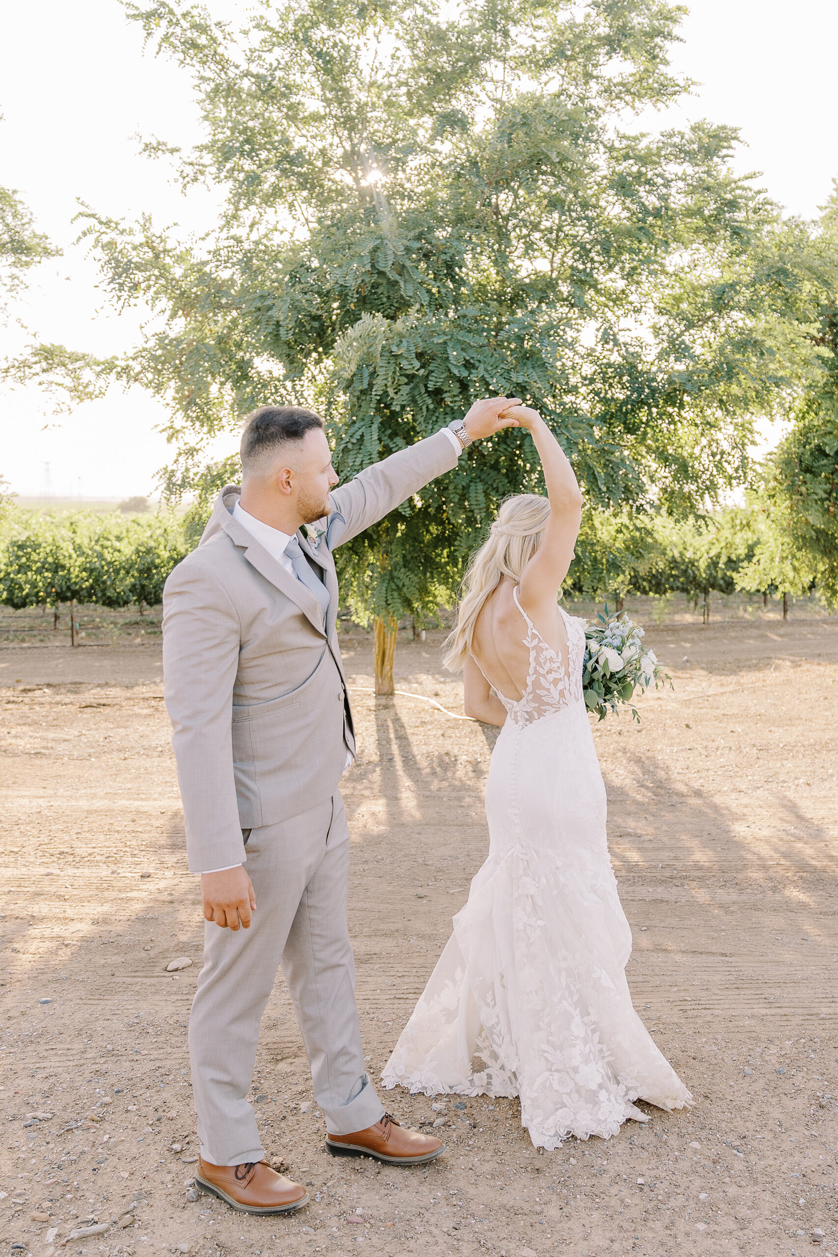 grindstone winery wedding bride and groom sunset photos by Sacramento wedding photographers Adrienne and Dani Photography 