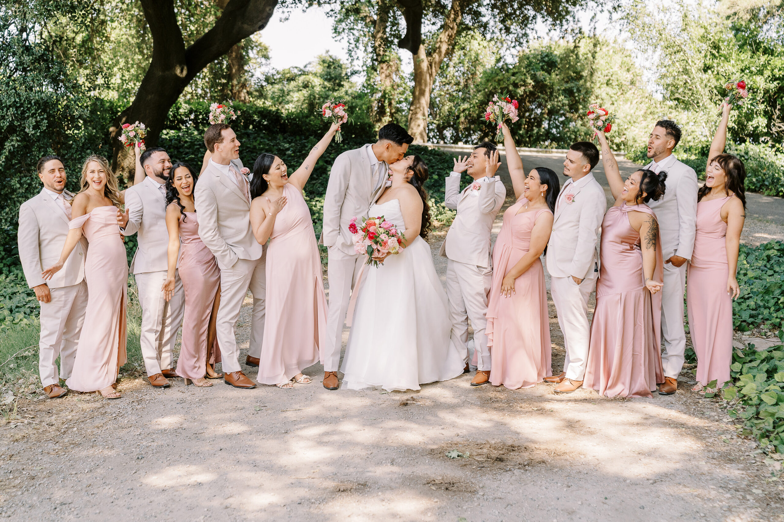 the willow ballroom wedding party photos by sacramento wedding photographers