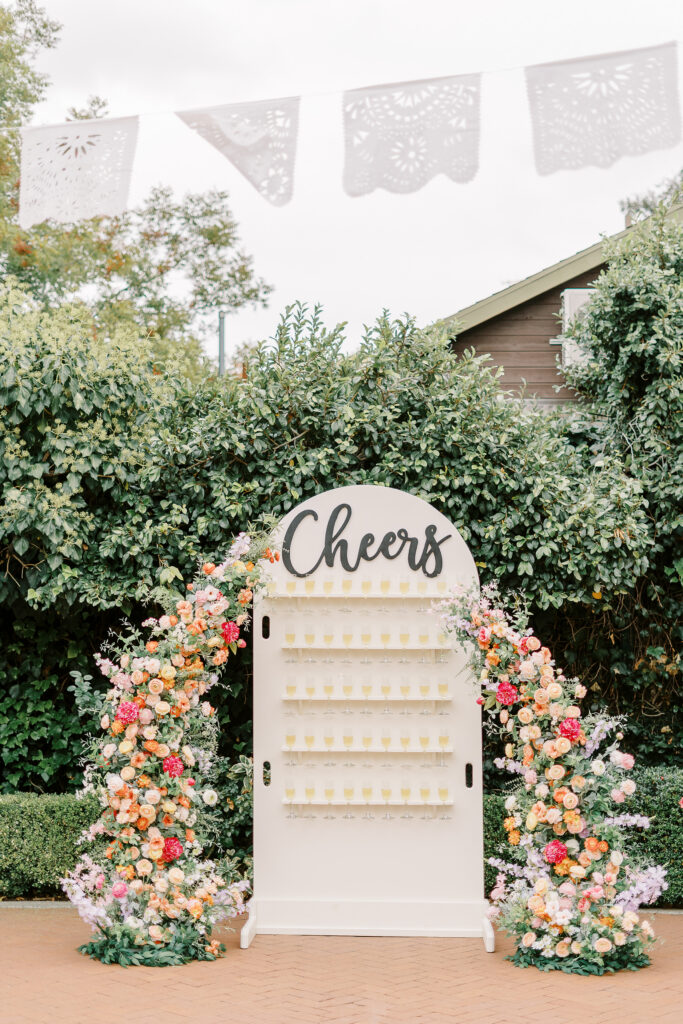 courtyard ceremony decor at Vizcaya photographed by Sacramento wedding photographers