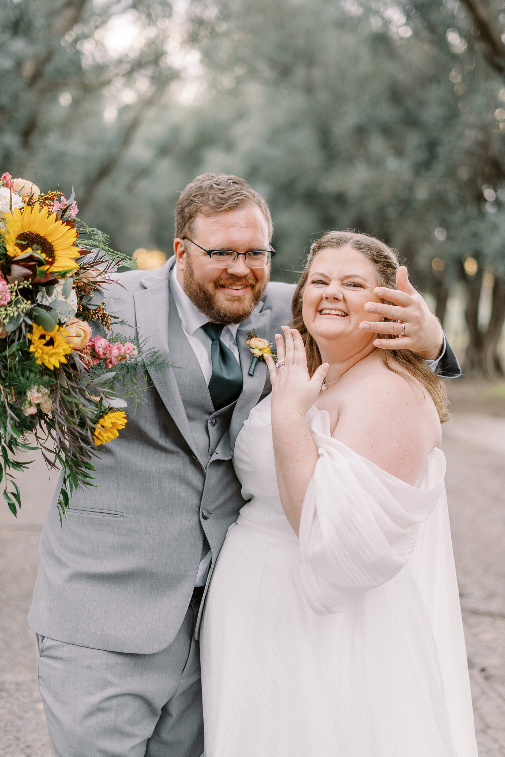a bride and groom portrait in the trees at The Maples Woodland photographed by Sacramento wedding photographer