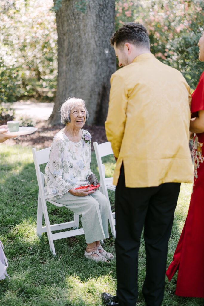 the maples woodland wedding tea ceremony by Sacramento wedding photographers Adrienne and Dani Photography