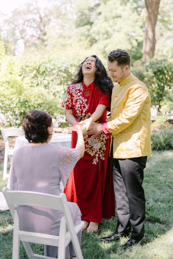 the maples woodland wedding tea ceremony by Sacramento wedding photographers Adrienne and Dani Photography